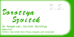 dorottya szvitek business card